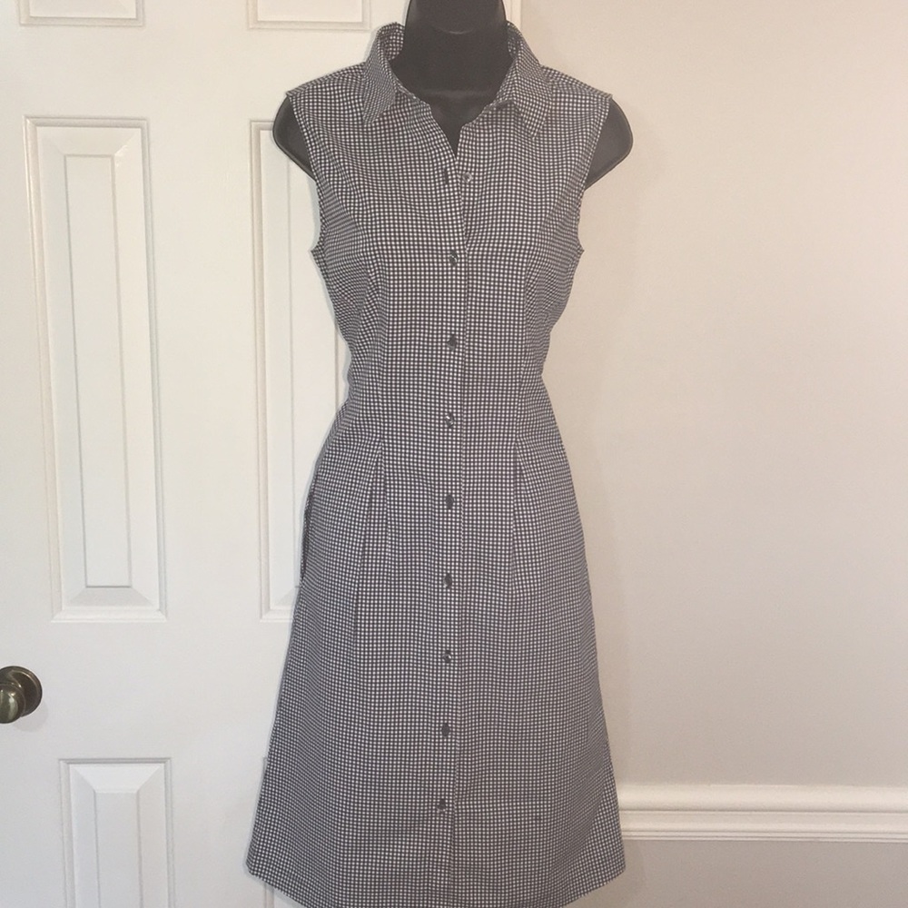 Gingham black check dress